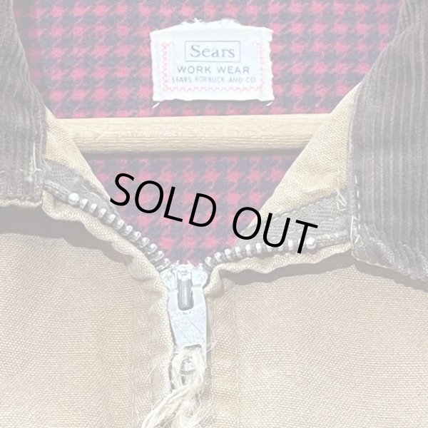 画像4: 50s 60s Sears FULL ZIP DUCK CHORE JACKET COVERALL (4)