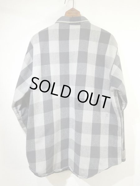画像2: 80s FIVE BROTHER HEAVY FLANNEL QUILTING MONOTONE PLAID SHIRT MADE IN USA (2)