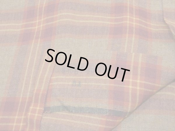 画像9: 〜 70's Super Domain by Milliken OMBRE SHADOW CHECK OPEN COLLAR RAYON SHIRT DEAD STOCK (9)