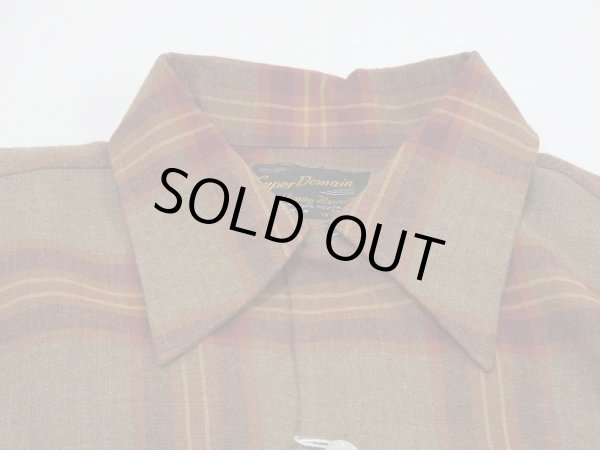 画像4: 〜 70's Super Domain by Milliken OMBRE SHADOW CHECK OPEN COLLAR RAYON SHIRT DEAD STOCK (4)