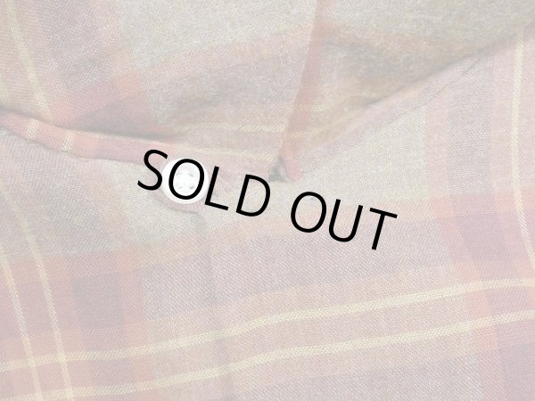 画像5: 〜 70's Super Domain by Milliken OMBRE SHADOW CHECK OPEN COLLAR RAYON SHIRT DEAD STOCK (5)