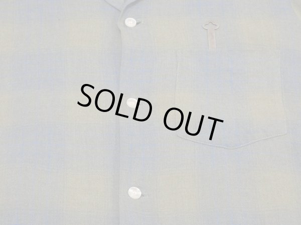 画像7: 60 〜 70s Cevella by Arrow OMBRE SHADOW CHECK OPEN COLLAR RAYON SHIRT (7)