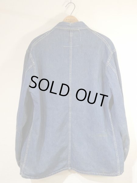 画像2: 〜 40's UNKNOWN 13 STAR BUTTON DENIM CHORE JACKET COVERALL (2)