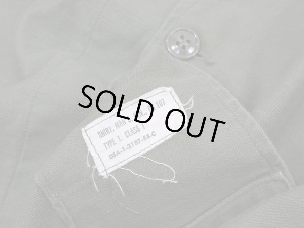 画像7: 60's US ARMY OG-107 COTTON SATEEN UTILITY SHIRT 1st LATE TYPE (7)