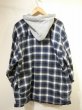 画像2: 90's MOOSE CREEK OMBRE GRADATION CHECK HOODED FLANNEL SHIRT with THERMAL LINING  (2)