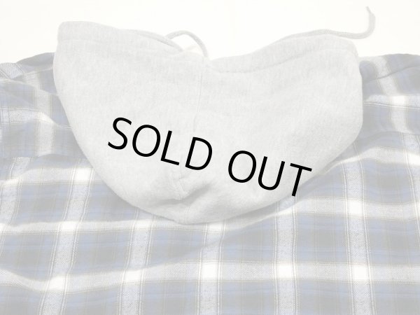 画像10: 90's MOOSE CREEK OMBRE GRADATION CHECK HOODED FLANNEL SHIRT with THERMAL LINING  (10)
