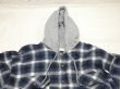 画像4: 90's MOOSE CREEK OMBRE GRADATION CHECK HOODED FLANNEL SHIRT with THERMAL LINING  (4)