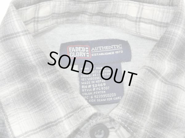 画像3: 90s FADED GLORY OMBRE SHADOW CHECK COTTON SHIRT with LINING (3)