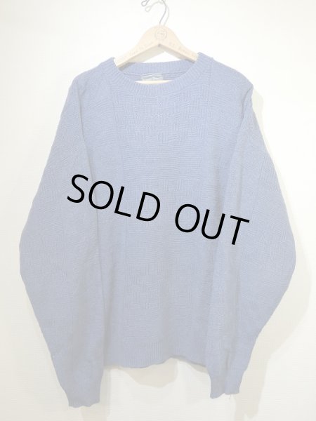 画像1: 80s 90s KENNETH ROBERTS INDIGO COTTON KNIT SWEATER (1)