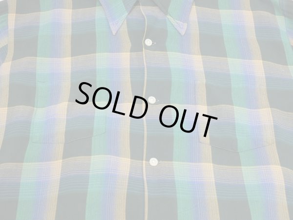画像6: 〜 70s Penneys TOWN CRAFT Plus OMBRE SHADOW CHECK RAYON SHIRT (6)