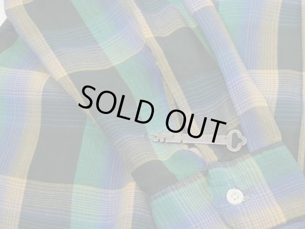 画像10: 〜 70s Penneys TOWN CRAFT Plus OMBRE SHADOW CHECK RAYON SHIRT (10)