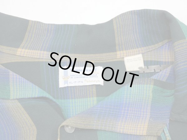 画像3: 〜 70s Penneys TOWN CRAFT Plus OMBRE SHADOW CHECK RAYON SHIRT (3)