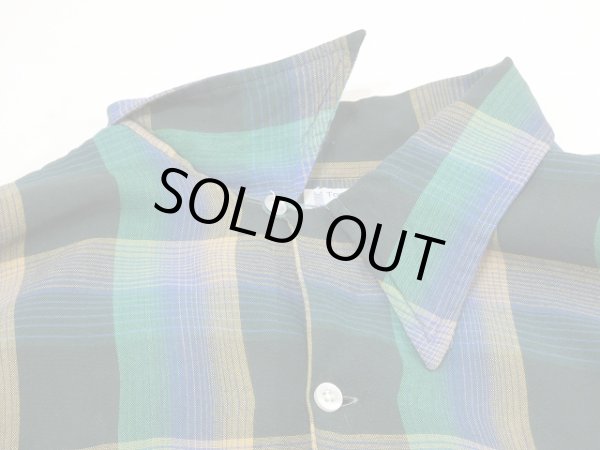 画像5: 〜 70s Penneys TOWN CRAFT Plus OMBRE SHADOW CHECK RAYON SHIRT (5)