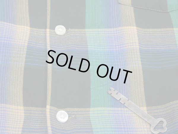 画像8: 〜 70s Penneys TOWN CRAFT Plus OMBRE SHADOW CHECK RAYON SHIRT (8)