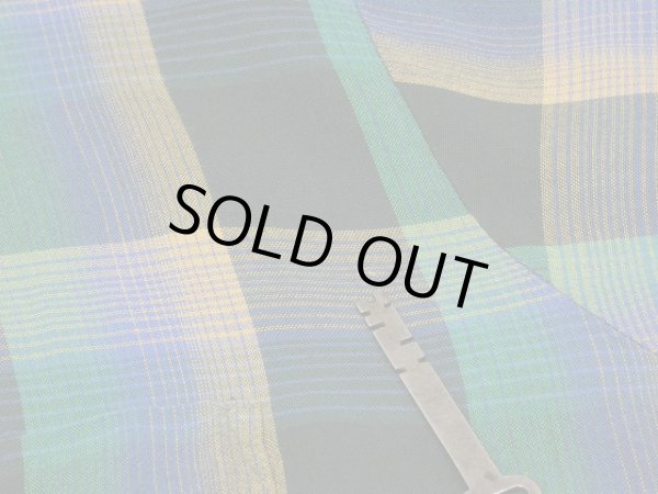 画像7: 〜 70s Penneys TOWN CRAFT Plus OMBRE SHADOW CHECK RAYON SHIRT (7)