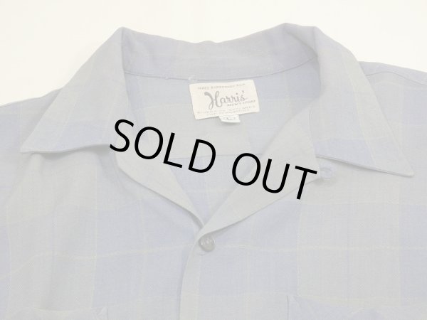 画像4: 50〜60s Harris OMBRE SHADOW CHECK RAYON SHIRT with HAND STITCH (4)
