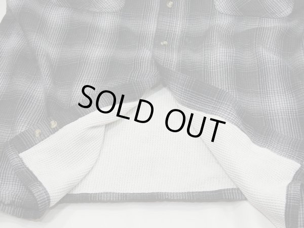 画像7: 90's DAVID TAYLOR OMBRE SHADOW CHECK COTTON SHIRT with THERMAL (7)