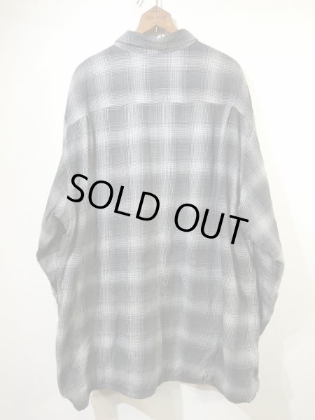 画像2: 90's DAVID TAYLOR OMBRE SHADOW CHECK COTTON SHIRT with THERMAL (2)