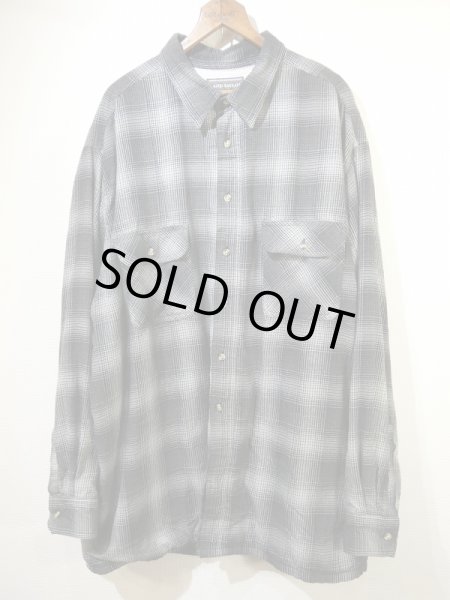 画像1: 90's DAVID TAYLOR OMBRE SHADOW CHECK COTTON SHIRT with THERMAL (1)
