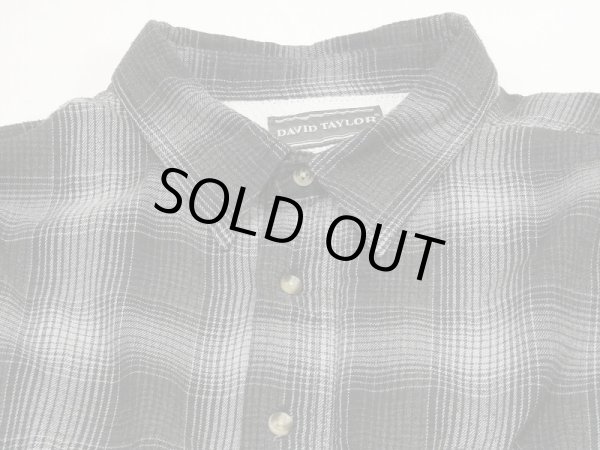画像4: 90's DAVID TAYLOR OMBRE SHADOW CHECK COTTON SHIRT with THERMAL (4)