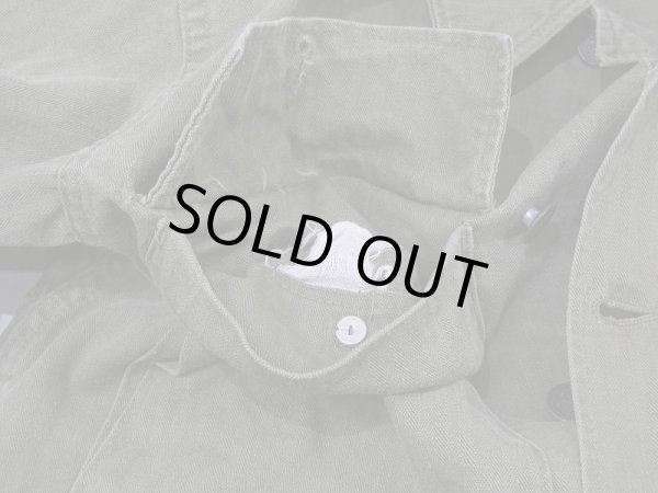 画像6: 40's US ARMY M-43 HBT HERRINGBONE TWILL UTILITY JACKET 34R (6)