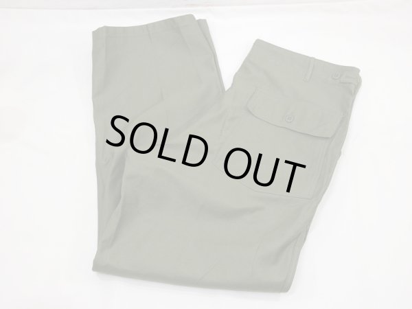 画像3: 60's US ARMY OG-107 COTTON SATEEN UTILITY TROUSERS BAKER PANTS 1st LATE TYPE DEAD STOCK (3)