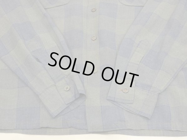 画像6: 50s 60s Sportsman OMBRE SHADOW CHECK RAYON SHIRT with HAND STITCH (6)