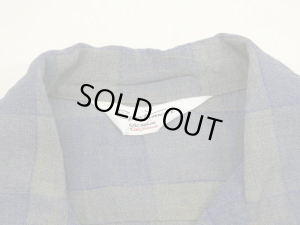 画像3: 50s 60s Sportsman OMBRE SHADOW CHECK RAYON SHIRT with HAND STITCH (3)