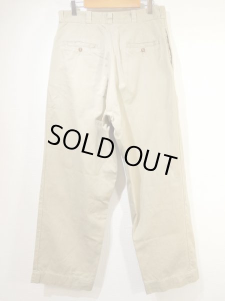 画像2: 50's US ARMY COTTON KHAKI SHADE NO1 CHINO TROUSERS PANTS (2)