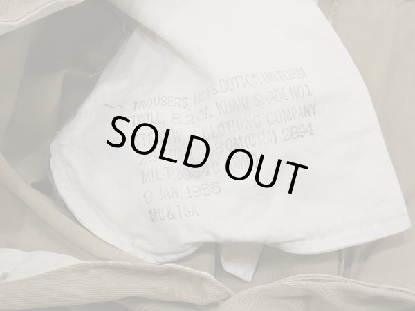 画像8: 50's US ARMY COTTON KHAKI SHADE NO1 CHINO TROUSERS PANTS (8)