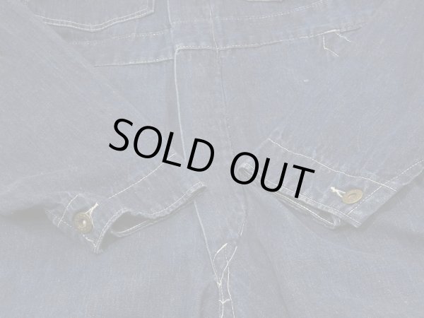 画像7: 40s 〜 UNKNOWN LAUREL BUTTON DENIM ALL IN ONE COVERALL (7)