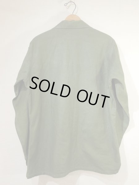 60s '65 US ARMY OG-107 COTTON SATEEN UTILITY SHIRT 4th TYPE