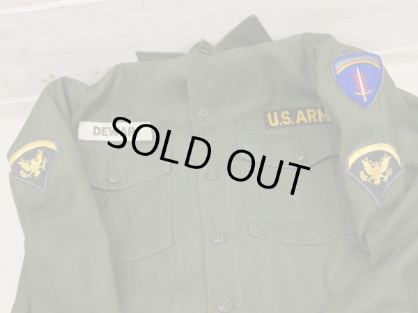 画像7: 60s '65 US ARMY OG-107 COTTON SATEEN UTILITY SHIRT 4th TYPE FULL PATCH (7)