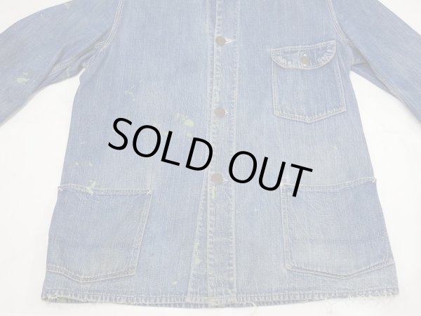 画像5: 〜40's RB BRAND DENIM CHORE JACKET COVERALL (5)