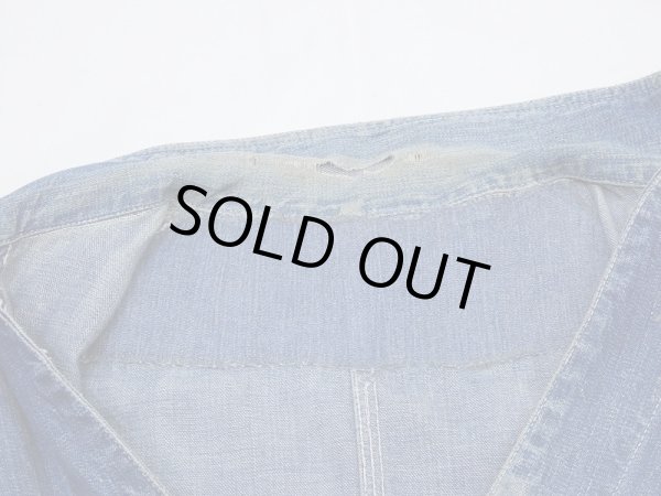 画像4: 〜40's RB BRAND DENIM CHORE JACKET COVERALL (4)