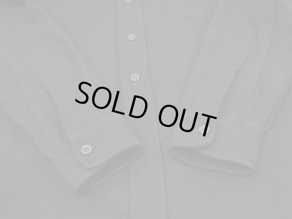 画像9: 40s US COAST GUARD USCG SINGLE POCKET CPO BLUE FLANNEL SHIRT (9)