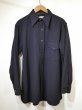 画像1: 40s US COAST GUARD USCG SINGLE POCKET CPO BLUE FLANNEL SHIRT (1)