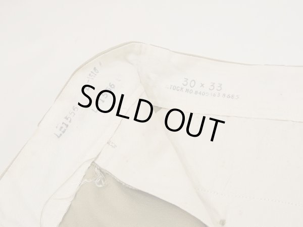 画像6: 50's US ARMY COTTON KHAKI SHADE 1 CHINO TROUSERS PANTS (6)