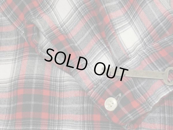 画像8: 60s Nelson-Paige Customline OMBRE SHADOW CHECK OPEN COLLAR RAYON SHIRT (8)