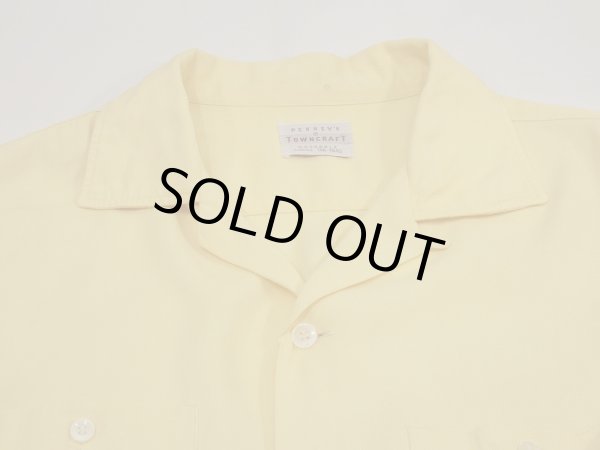 画像4: 50s PENNEYS TOWNCRAFT YELLOW PLAIN SOLID RAYON SHIRT (4)