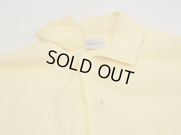 画像5: 50s PENNEYS TOWNCRAFT YELLOW PLAIN SOLID RAYON SHIRT (5)