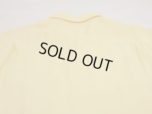 画像10: 50s PENNEYS TOWNCRAFT YELLOW PLAIN SOLID RAYON SHIRT (10)