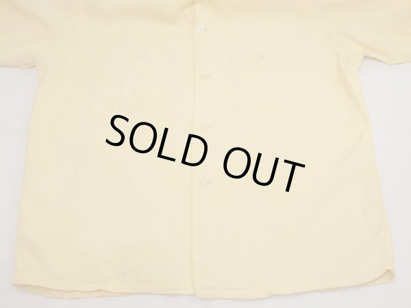 画像7: 50s PENNEYS TOWNCRAFT YELLOW PLAIN SOLID RAYON SHIRT (7)
