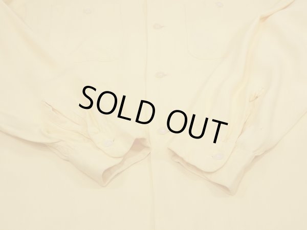 画像8: 50s PENNEYS TOWNCRAFT YELLOW PLAIN SOLID RAYON SHIRT (8)