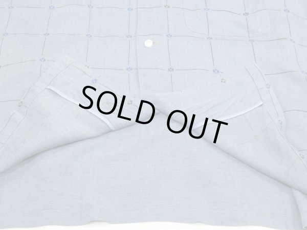 画像9: 50〜60'sARROW FRONT PLAID CREST PRINT RAYON LOOP COLLAR SHIRT (9)