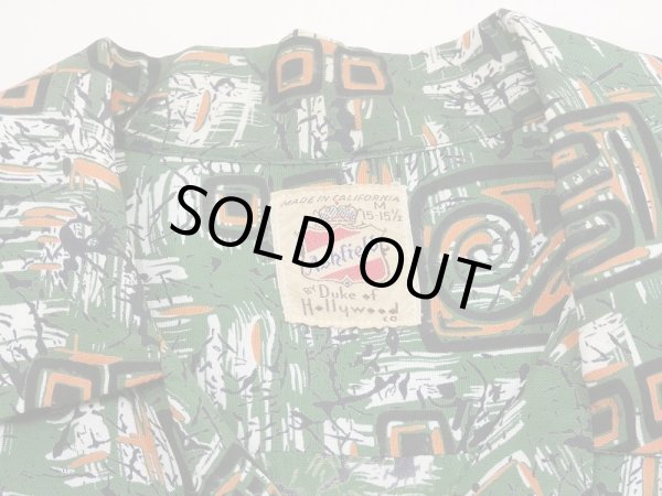 画像3: 50's Ashfield BY Duke of Hollywood ATOMIC ABSTRACT ALL OVER PATTERN RAYON S/S SHIRT HAWAIIAN SHIRT (3)