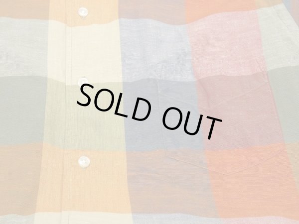 画像7: 60s OXFORD INDUSTRIES INC. HOMESPUN COTTON BLOCK CHECK S/S BD SHIRT (7)