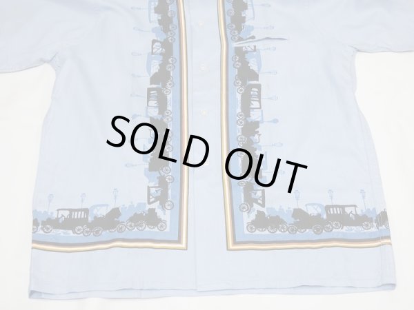 画像9: LATE 50's PILGRIM CLASSIC CAR PRINT RAYON LOOP COLLAR S/S SHIRT DEAD STOCK (9)