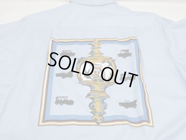 画像13: LATE 50's PILGRIM CLASSIC CAR PRINT RAYON LOOP COLLAR S/S SHIRT DEAD STOCK (13)