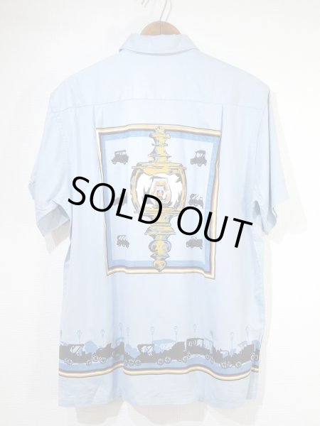 画像2: LATE 50's PILGRIM CLASSIC CAR PRINT RAYON LOOP COLLAR S/S SHIRT DEAD STOCK (2)